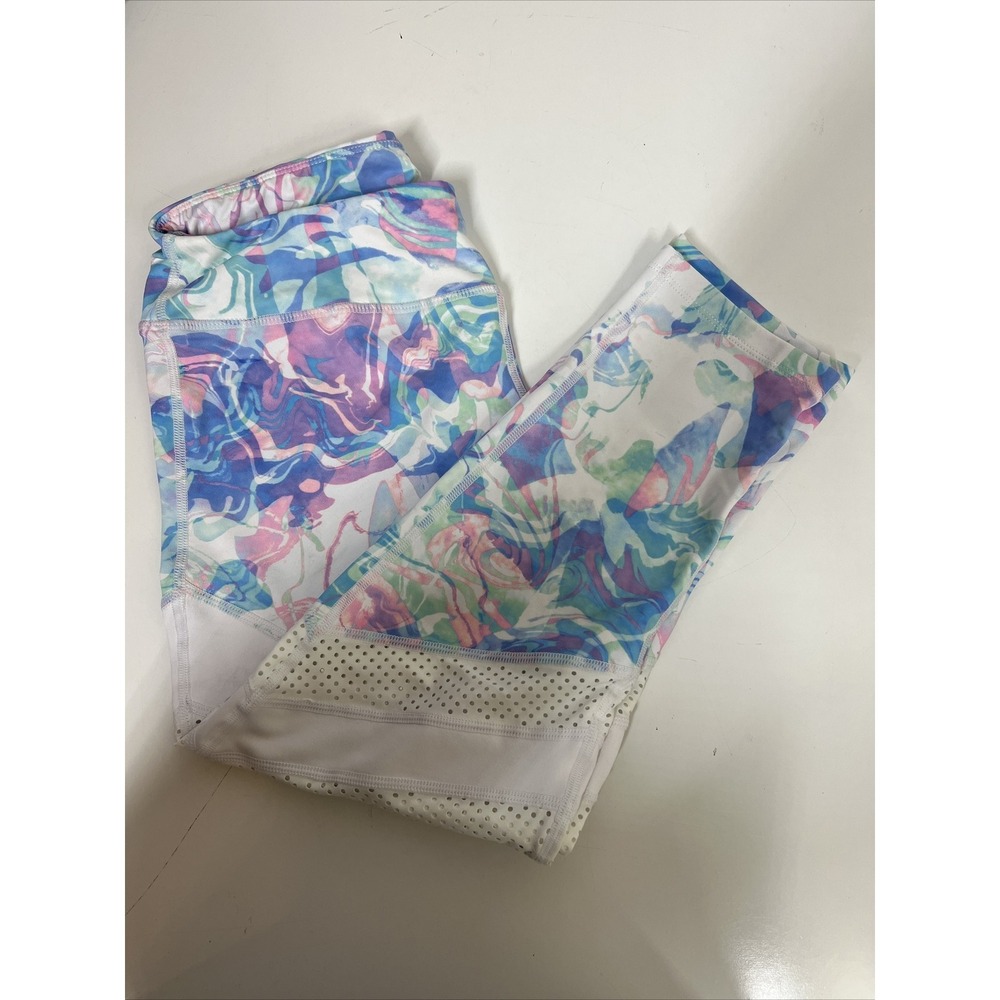 NWT TheFreeYoga Fun Swirls Open Holes Capri Pants Running Casual‎ Womens SZ M